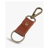 Brown Leather Key Fob with Brass Hardware