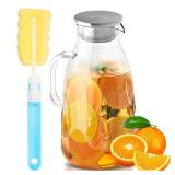 SUSTEAS Lid replacement  for Cold/Hot Water Glass Water Bottle, Ice Tea Water Jar for Refrigerator, Large Water Jar for Juice, Milk, Coffee or Homemade Drinks