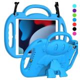 SUPLIK Kids Case for iPad 9th/8th/7th Generation (10.2 inch, 2021/2020/2019), iPad 10.2" Protective Case with Shoulder Strap Handle Stand for Apple iPad 7th/8th/9th Gen, Blue