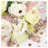 Blopee Rose Gold Birthday Confetti - 270 PCS Glitter Happy Birthday Decorations for Table