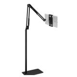 Tablet Floor Stand with 5LB Metal Base, Overhead Bed Phone Stand Angle Height Adjustable Holder, Universal Floor Stand Compatible with iPhone iPad Pro Air Mini, Samsung Tab, Kindle, E-Readers