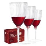 HyHousing 7.9 Oz Clear Plastic Wine Glasses 16 Pack, Hard Disposable Plastic Drink Glasses Ideal for Home Daily Life Party Wedding Toasting Drinking Wine (WG1-16)