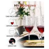 HyHousing 7.9 Oz Clear Plastic Wine Glasses 16 Pack, Hard Disposable Plastic Drink Glasses Ideal for Home Daily Life Party Wedding Toasting Drinking Wine (WG1-16)