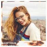 OPTOFENDY Oversized Blue Light Blocking Glasses for Women, Anti Eyestrain & UV Protection Square Computer Eyeglasses