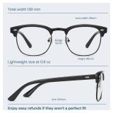 CCVOO 3 Pack Reading Glasses Blue Light Blocking, Retro Semi Rimless Readers for Men Women, Round Eyewear Filter UV400