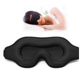 Sleep Eye Mask for Side Sleeper, Lash Extensions 3D Contoured Cup Sleeping Mask for Men Women, Travel Blackout Night Blindfold Eye Shade Cover with Adjustable Strap (Black-Side Sleeper)