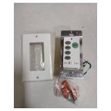 53T Universal Ceiling Fan Wall Remote Control, 3 Speed, Light Dimmer, 4-DIP Switch Compatible with Hampton Bay, Harbor Breeze, Hunter (Wall Remote Only)