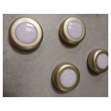 STAR-SPANGLED 4 Pack 2.8 Push Tap Lights, Stick on Touch Puck Lights AAA Battery Operated, LED Sticky Button Lamps for Classroom, Kitchen, Under Cabinet, Closet (Golden, Warm White)