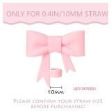 HIUSITY Bow Straw Cover Topper for Stanley Cup,Silicone Straws Toppers for Tumbler with Handle 40oz,Cute 10mm/0.4in Covers Cap,Dust-Proof Reusable Lids for Stanleys Cups Accessories,Pink