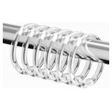 Kutesna 12 PCS Clear Plastic Shower Curtain Rings, Easy Snap Closure Shower Curtain Hooks