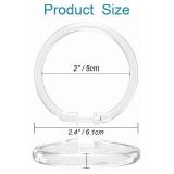 Kutesna 12 PCS Clear Plastic Shower Curtain Rings, Easy Snap Closure Shower Curtain Hooks