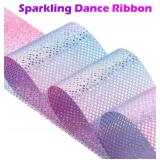 HiUnicorn 2PCS Sparkly Dance Ribbon Easter Basket Stuffers for Toddler Girls Age 4-7 Gift Ballerina Princess Mermaid Gymnastics Birthday Favor Toys, 6.6ft Twirl Streamer Ribbon Dancer Wands