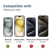 ACANDYA for iPhone 15 Case Wallet Clear Protective Phone Case with Credit Card Holder Heavy Duty Protection Shockproof Anti-Scratch Anti-Yellow Cover for iPhone 15 6.1 inch Transparent Black