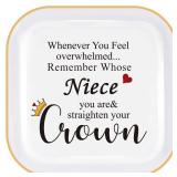 PUDDING CABIN Niece Gifts from Auntie, Jewelry Ring Holder Dish, Remember Whose Niece You Are, Birthday Mothers Day Gift