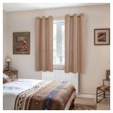 YoungsTex Mocha Brown Linen Curtains 63 Inch Length for Living Room Window, Light Filtering Drapes with Grommet Semi Sheer Rustic for Office Bedroom, 2 Panels, 42 X 63 Inch