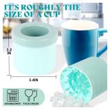 Cylinder Silicone Ice Cube Trays, Mini Ice Cube Modes, Small Ice Maker Cup for Fridge Freezer - Squeeze & Release Cup(2Count, Blue&Gray)