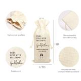 Psbrn 1 pcs wine bags for 750ML wine bottles - Pairs well with Becoming The Godfather - Pregnancy announcement Father Wine bag decorate, for Holidays Party champagne bag Favors & Accessories - A15