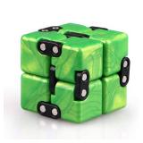 QIYI Little Golden Elephant Upgraded Infinity Cube Fidget Toy,Cool Mini Gadget Best for Stress and Anxiety Relief and Kill Time, Special Designed Texture Artistic and Fashion(Emerald Green)