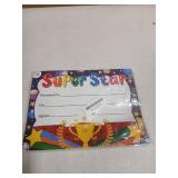 BIZIBAFF Super Star Student Award Certificates - 30PCS Recognition Rewards for Kids Student Kindergarten Preschool Certificate of Achievement Recognition Awards Back to School Teacher Supplies