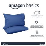 Amazon Basics 400 Thread Count Cotton Pillow Cases, King, 40" L x 20" W, Navy - Set of 2, Pillows Not Included