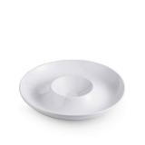 LAUCHUH Porcelain Chip and Dip Serving Divided Serving Tray Appetizers and Cheeses Serving Platter Compartment Dish for Thanksgiving, Christmas, Snack, Fruit, Veggies, Candy, 12-inch Set of 1