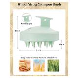 HEETA Scalp Massager Hair Growth 2-Pack, Silicone Scalp Scrubber Shampoo Brush for Exfoliation Dandruff Removal Head Massage Stress Relax, Wet & Dry Use for Women Men Hair Care, Wheat Straw Material