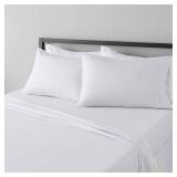 Amazon Basics Lightweight Super Soft, Wrinkle Free Breathable Microfiber 4 Piece Bed Sheet Set With 14-Inch Deep Pockets, Full, Gray Crosshatch, Printed