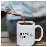 Have a Nice Day Coffee Mug with 3D Finger on the bottom Funny Coffee Mug for Men and Women Novelty Coffee Mug White Elephant Gift Gag Gift for Valentine Day Birthday Christmas New Year (White)
