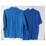 APPEARS NEW - Screenmates Longsleeve & Anvil Short Sleeve Polo Shirts, Blue. (Size Large) 2 Pack