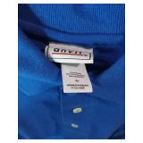 APPEARS NEW - Screenmates Longsleeve & Anvil Short Sleeve Polo Shirts, Blue. (Size Large) 2 Pack