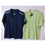 APPEARS NEW - Port Authority and Outer Banks Polo Shirts, Navy & Lime Green. (Size 3XL) 2 Pack