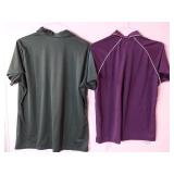 APPEARS NEW - Port Authority and Blue Generation Ladies Polo Shirts, Hunter Green & Purple. (Size XXL) 2 Pack