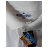 APPEARS NEW - Blue Generation & Sport-Tek Polo Shirts, White & Purple. (Size 2XL) 2 Pack