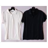 APPEARS NEW - Sport-Tek Port Authority Ladies Polo Shirts, Black & White (Size Medium) 2 Pack