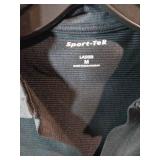 APPEARS NEW - Sport-Tek Port Authority Ladies Polo Shirts, Black & White (Size Medium) 2 Pack