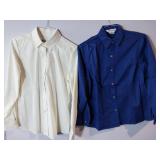 APPEARS NEW - LindenGrey & Fashion Seal Ladies Button-Down Shirts, Blue & White (Size Medium) 2 Pack