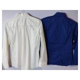 APPEARS NEW - LindenGrey & Fashion Seal Ladies Button-Down Shirts, Blue & White (Size Medium) 2 Pack
