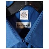 APPEARS NEW - Lady Edwards & Port Authority Blue Button-Down Work Shirts (Size Large) 2 Pack