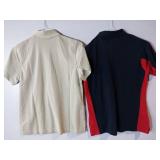APPEARS NEW - Extreme and Hartwell Brand Ladies Polo Shirts, Khaki & Navy/Red (Size Medium) 2 Pack