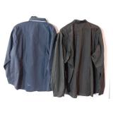 APPEARS NEW - Harrington & Lady Edwards Navy Blue and Black Button-Down Shirts (Size XL) 2 Pack