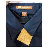 APPEARS NEW - Harrington & Lady Edwards Navy Blue and Black Button-Down Shirts (Size XL) 2 Pack