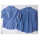 APPEARS NEW - Edwards Ladies Blue Button-Down Long Sleeve & Short Sleeve Shirts (Size Small) 2 Pack