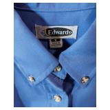 APPEARS NEW - Edwards Ladies Blue Button-Down Long Sleeve & Short Sleeve Shirts (Size Small) 2 Pack