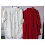 APPEARS NEW - Edwards Short Sleeve & Blue Generation Long Sleeve Button-Down Dress Shirts, Red & White (Size 3XLT) 2 Pack