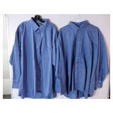 APPEARS NEW - Edwards Light Blue & Denim Blue Button-Down Dress Shirts (Size 2XL) 2 Pack