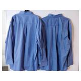 APPEARS NEW - Edwards Light Blue & Denim Blue Button-Down Dress Shirts (Size 2XL) 2 Pack