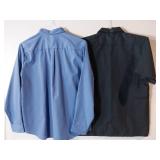 APPEARS NEW - Edwards & RedKap Ladies Button-Down Dress Shirts, Navy & Blue (Size Medium) 2 Pack