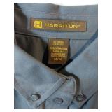 APPEARS NEW - Van Heusen & Harriton Ladies Button-Down Shirts, Gray & Blue (Size Medium) 2 Pack