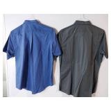 APPEARS NEW - Van Heusen & Harriton Ladies Button-Down Shirts, Gray & Blue (Size Medium) 2 Pack