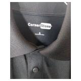APPEARS NEW - Cornerstone Polo and Blue Generation Button-Down Shirts, Black & Blue (Size Small) 2 Pack